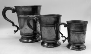Set of 3 English Pewter Mugs