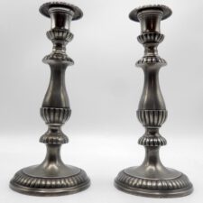 Pewter Gadrooned Candlesticks