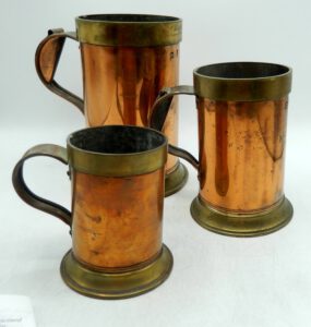 Set of 3 Copper and Brass Measures